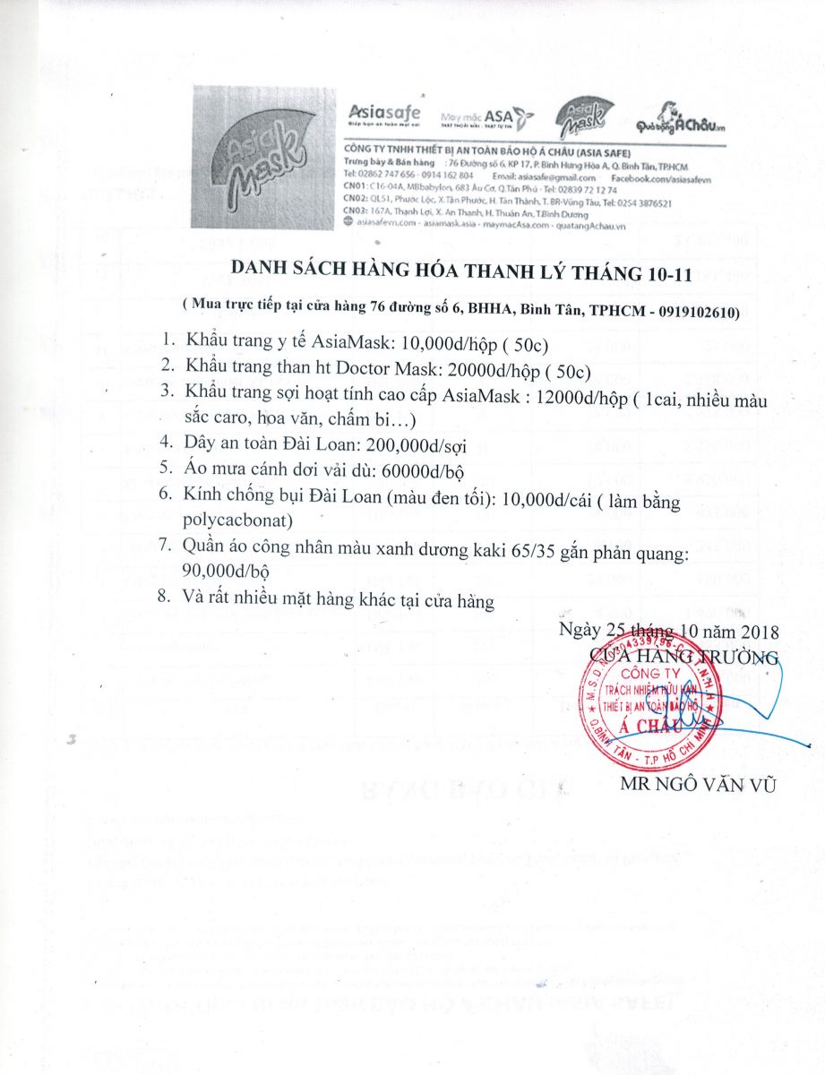 danh sach hang giam gia hang hoa thang 10 11