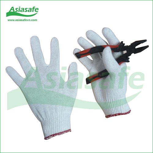 Găng tay sợi màu kem GK-11 Găng tay sợi màu kem GK-11