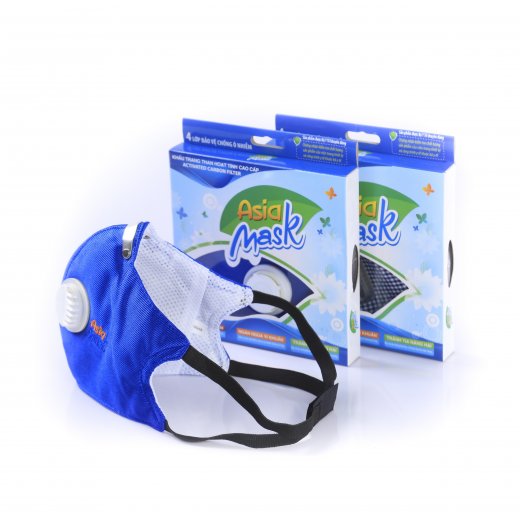 Khẩu trang vải 4 lớp than hoạt tính AsiaMask có van thoát khí ( xé dán sau gáy) Khẩu trang vải 4 lớp than hoạt tính AsiaMask có van thoát khí ( xé dán sau gáy)