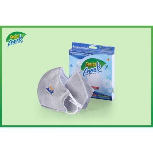 Khẩu trang vải 4 lớp than hoạt tính Asia Mask Khẩu trang vải 4 lớp than hoạt tính Asia Mask