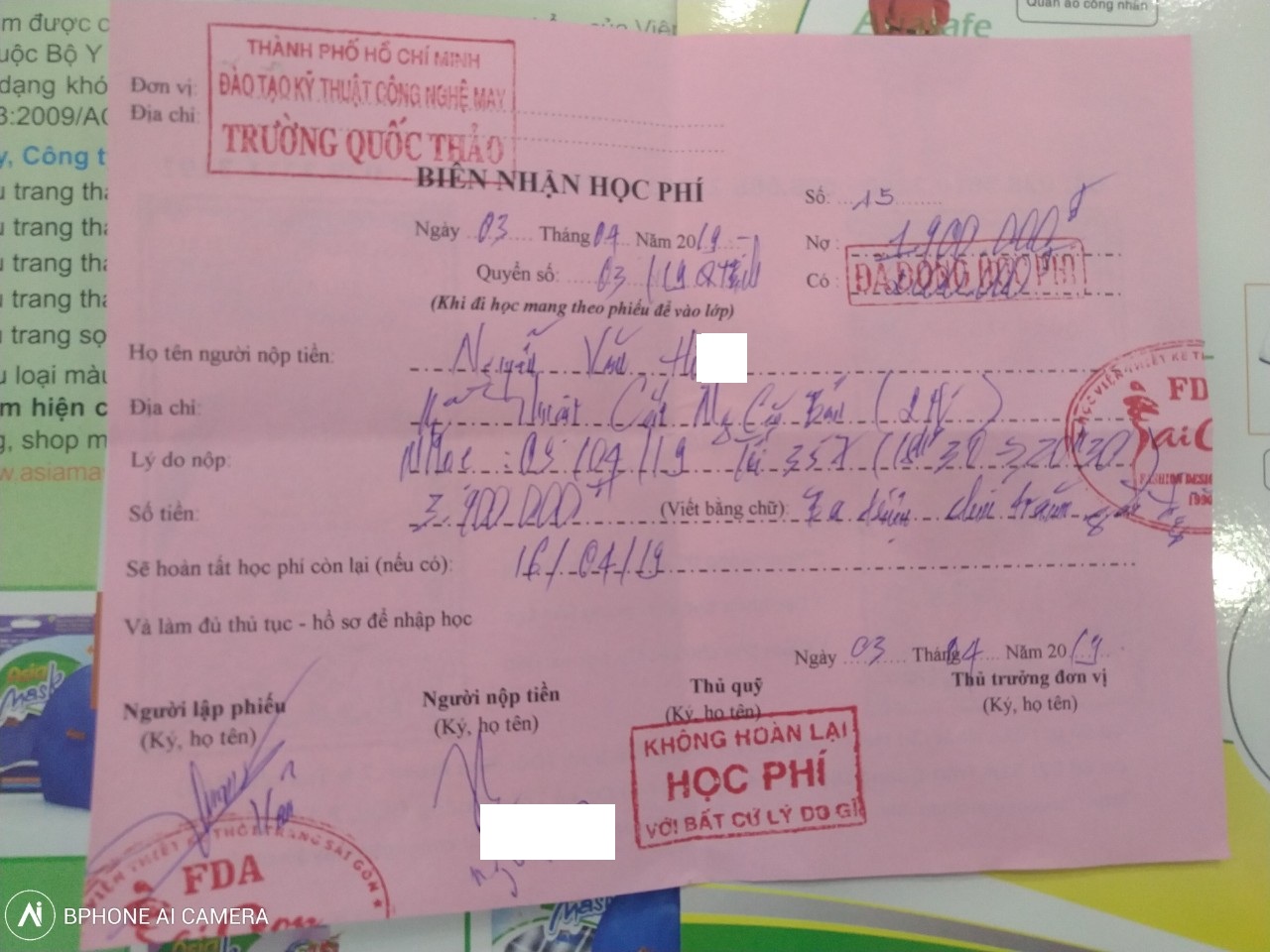 cty ho tro nvkd hoc khoa 2 thang tai truong day may quoc thao sg