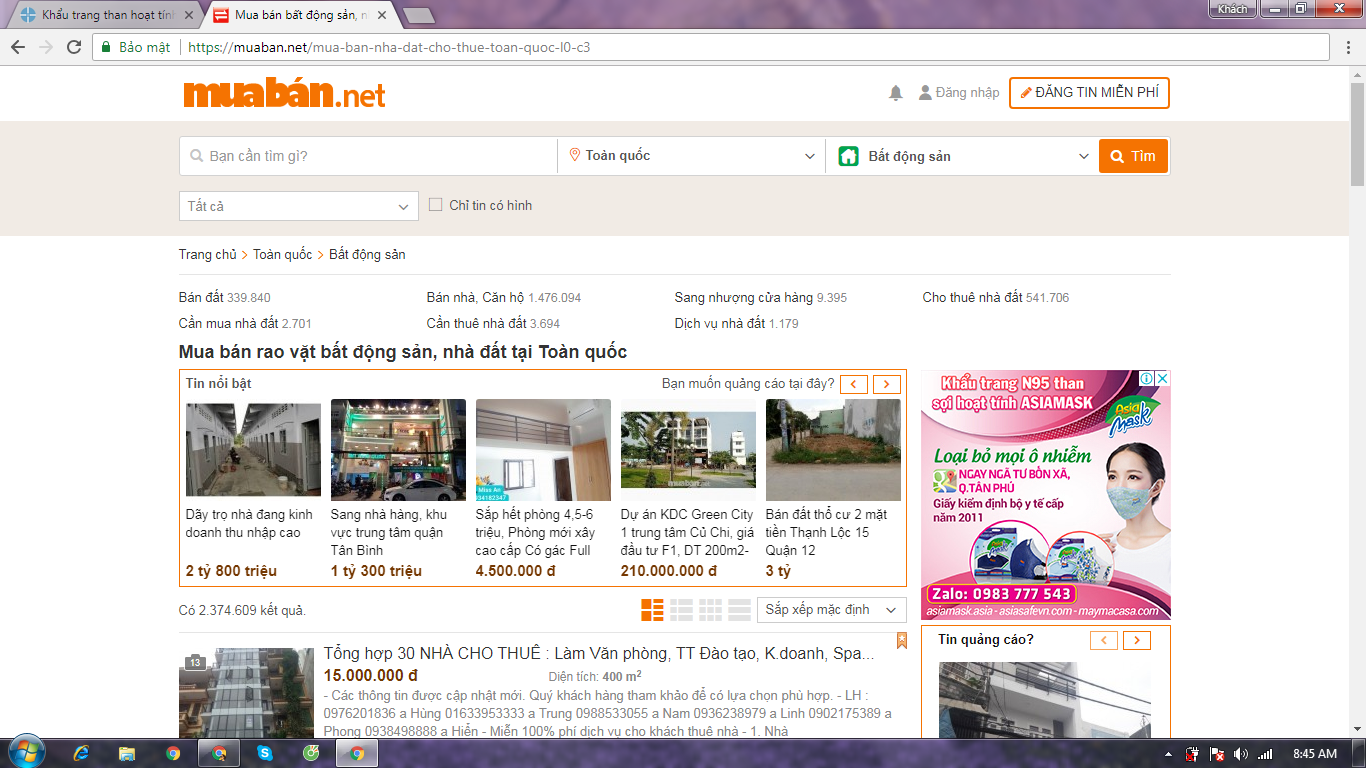 cty chay quang cao 100website tu 115 1162018 khau trang than hoat tinh