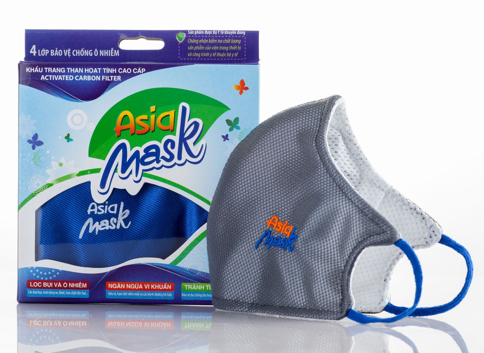 Bảo vệ đường hô hấp bằng khẩu trang than hoạt tính AsiaMask bao ve duong ho hap bang khau trang than hoat tinh asiamask