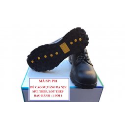 Giày da mũi thép đế cao su P01