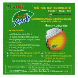Khẩu trang than hoạt tính Asia Mask ( nút điều chỉnh size)