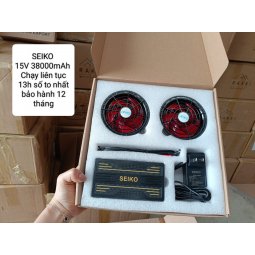 Áo công nhân vải jean gắn quạt điều hòa