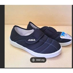 Giày vải Asia xé dán cao cấp màu xanh đậm, đế trắng êm ái